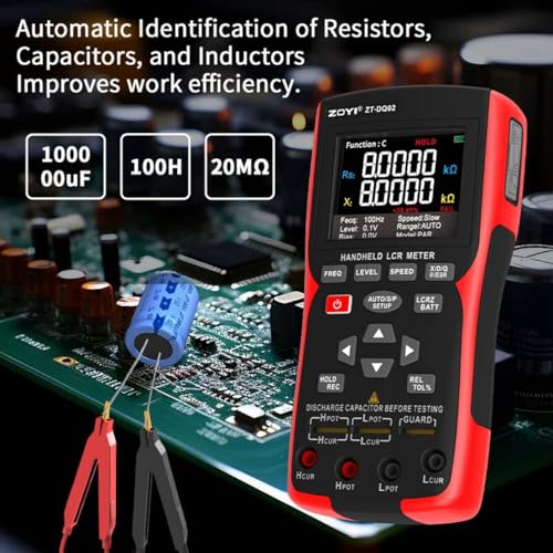 Pont LCR ZOYI ZT-DQ02 de précision 0.3% avec mesure ESR et fréquences 100Hz-100kHz
