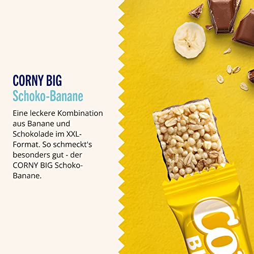 Müsliriegel Corny BIG Schoko-Banane | Großer Riegel mit zarter Schokolade und fruchtiger Banane | Großpackung 24x50g