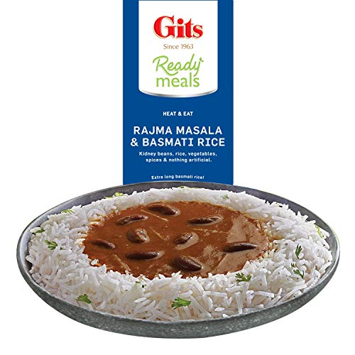 Image of Gits Ready to Eat Basmati Rice & Rajma Masala Combo Meal, Pure Veg, Heat and Eat, 375g (Pack of 2)