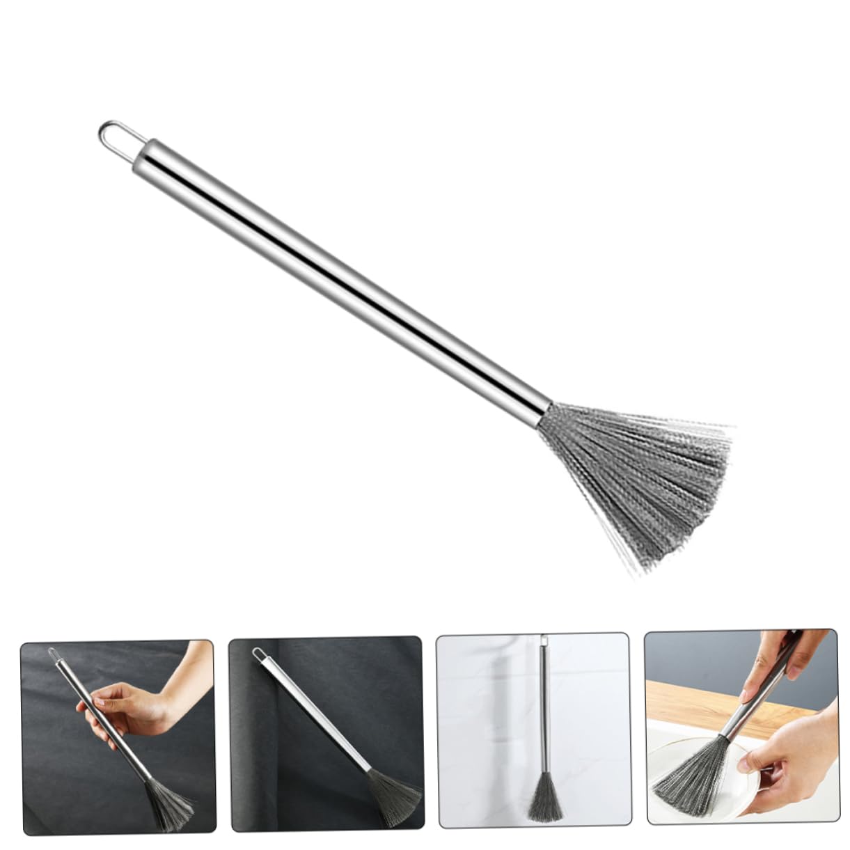 VANZACK 4 Ensembles Brosse À Récurer Multifonctionnelle en Acier Inoxydable pour La Vaisselle Les Casseroles Et Les Poêles 3 pièces * 4