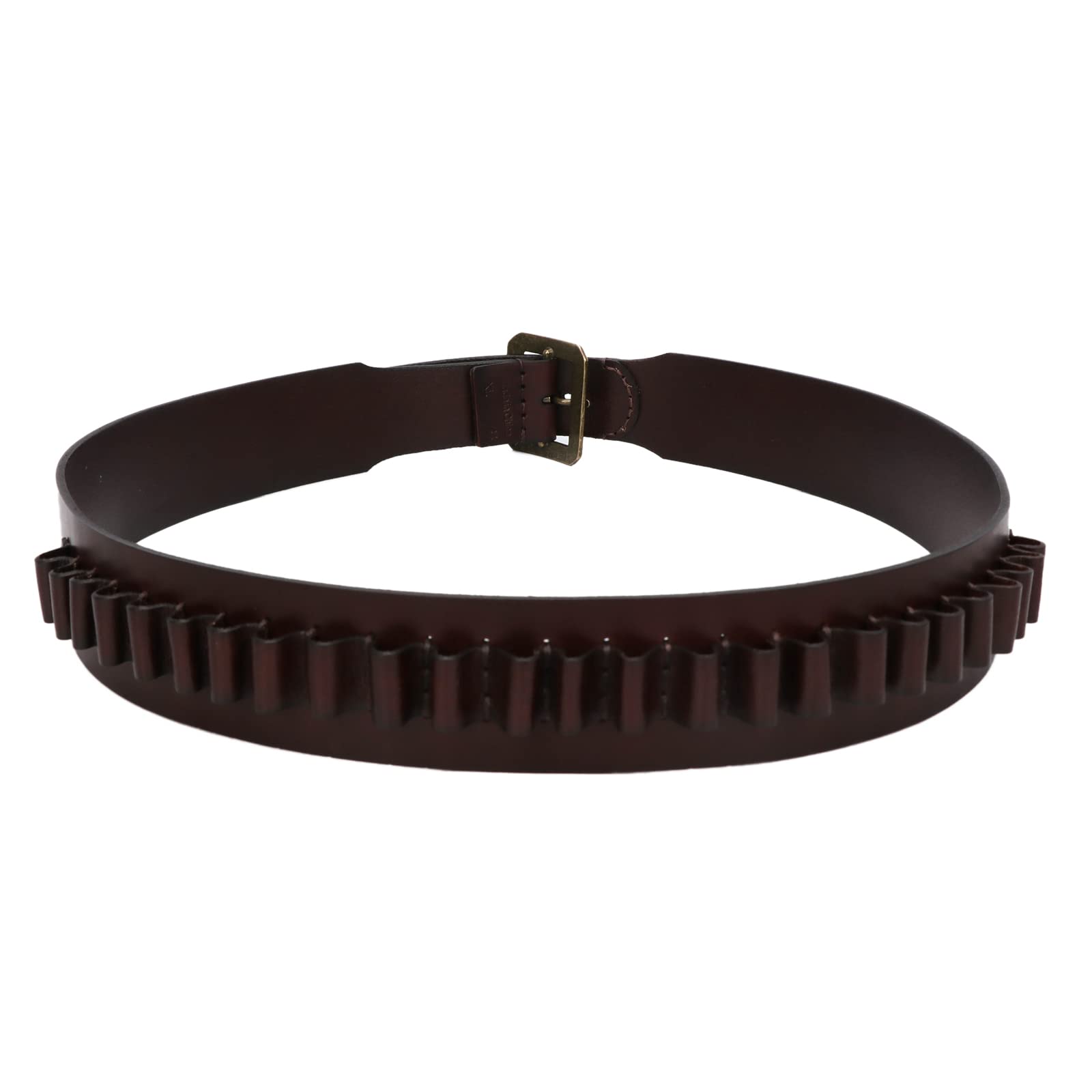 Tourbon Caliber .357 .38 .44 .45 Rifle Cartridge Belt Leather 25 Round Slots Pistol Bandolier Length Up to 48 inches