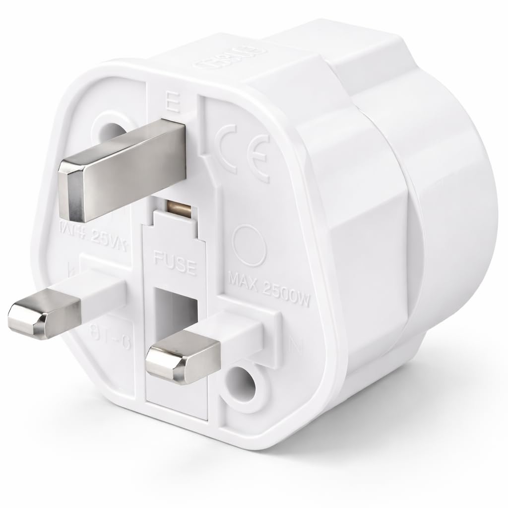 Genérico BIGMIX® English to Spanish/European Plug Adapter | Easy to Use, Versatile, Compact and Durable
