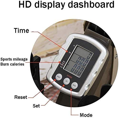 Image of Rowing Machine with HD Dial Display and Adjustable Resistance Non-Slip Pedal Design Safe Suitable for Office Balcony Cardio Fitness Equipment