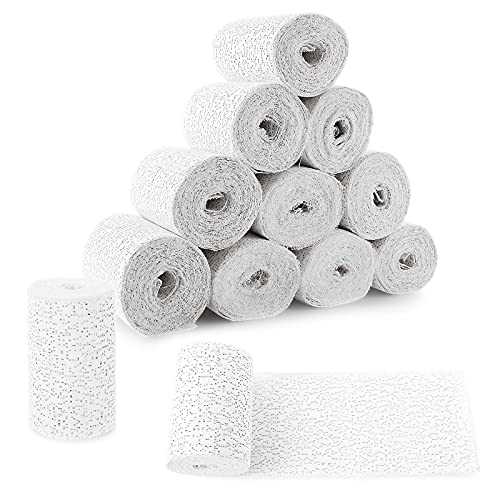 12 Pack Vendaje de Yeso para Manualidades, Cada Rollo 4 Pulgadas x 15 Pies, Rollo de Tela de Yeso para Máscaras, Paisajes, Moldeo de Vientre (4 pulgadas x 180 pulgadas / 5 yd) miniatura 1