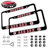 Fit for Red Sox License Plate Frames 2 Pack, Black License Plate Holder, Universal American Tag...