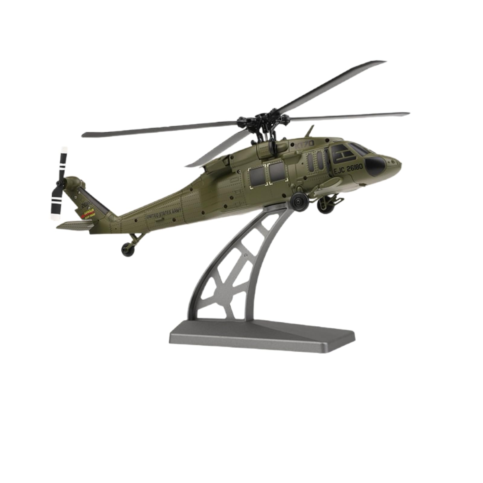K170 UH-60L Black Hawk RC Helicopter - 1:40 Scale 6G Gyro, Brushless Motor, One Key Takeoff/Landing, 8-Min Flight, 100m Range, 4CH for Adults &