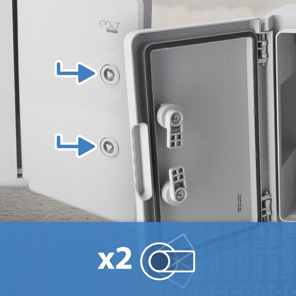 EDO Quadro Elettrico da Parete 300x400x220 mm IP65 Grigio - Scatola di Distribuzione in ABS con Piastra di Montaggio Zincata - Armadietto per Impianti Elettrici da Esterno e Interno