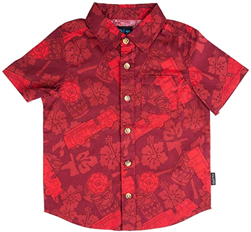 LAPG Toddler Short Sleeve Button Up Shirt, Toddler Hawaiian Shirt, Button Up Shirt for Toddlers