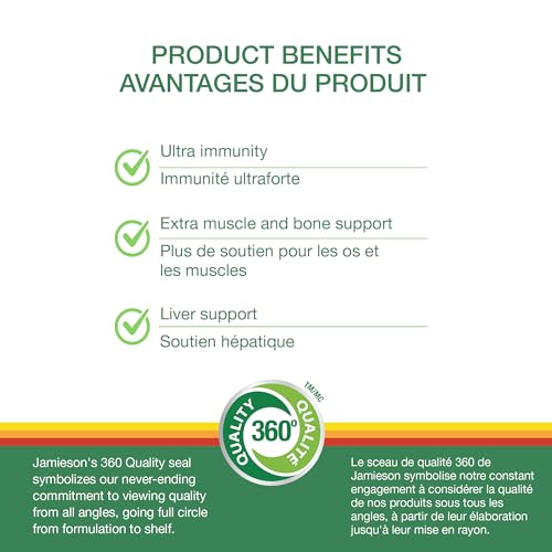 Jamieson 100% Complete Multivitamin Max Strength, with Higher Concentrations of Vitamin B, Vitamin C, and Vitamin D. Supports Immunity, Energy, and Overall Health, Gluten-Free, One Per Day, 115 Caplets - Image 4