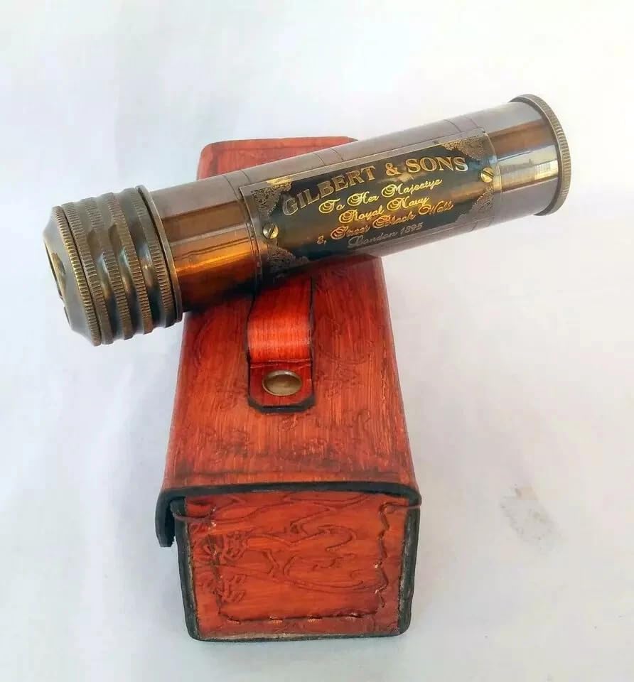 Vintage Antique Brass Kaleidoscope Gilbert & Sons Handmade Nautical Kids Gift