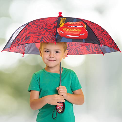 Disney Boys Kids Umbrella, Lightning Or Mickey Mouse Toddler And Little Boy Rain Wear Umbrella, Black/Red, Age 3-6 Us #TOP1