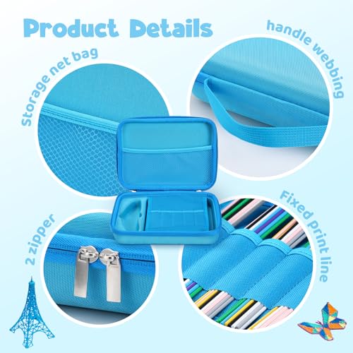 3D Pen Case Fits for 3Doodler Start+ Essentials (2023) for Kids, Blue — view 2