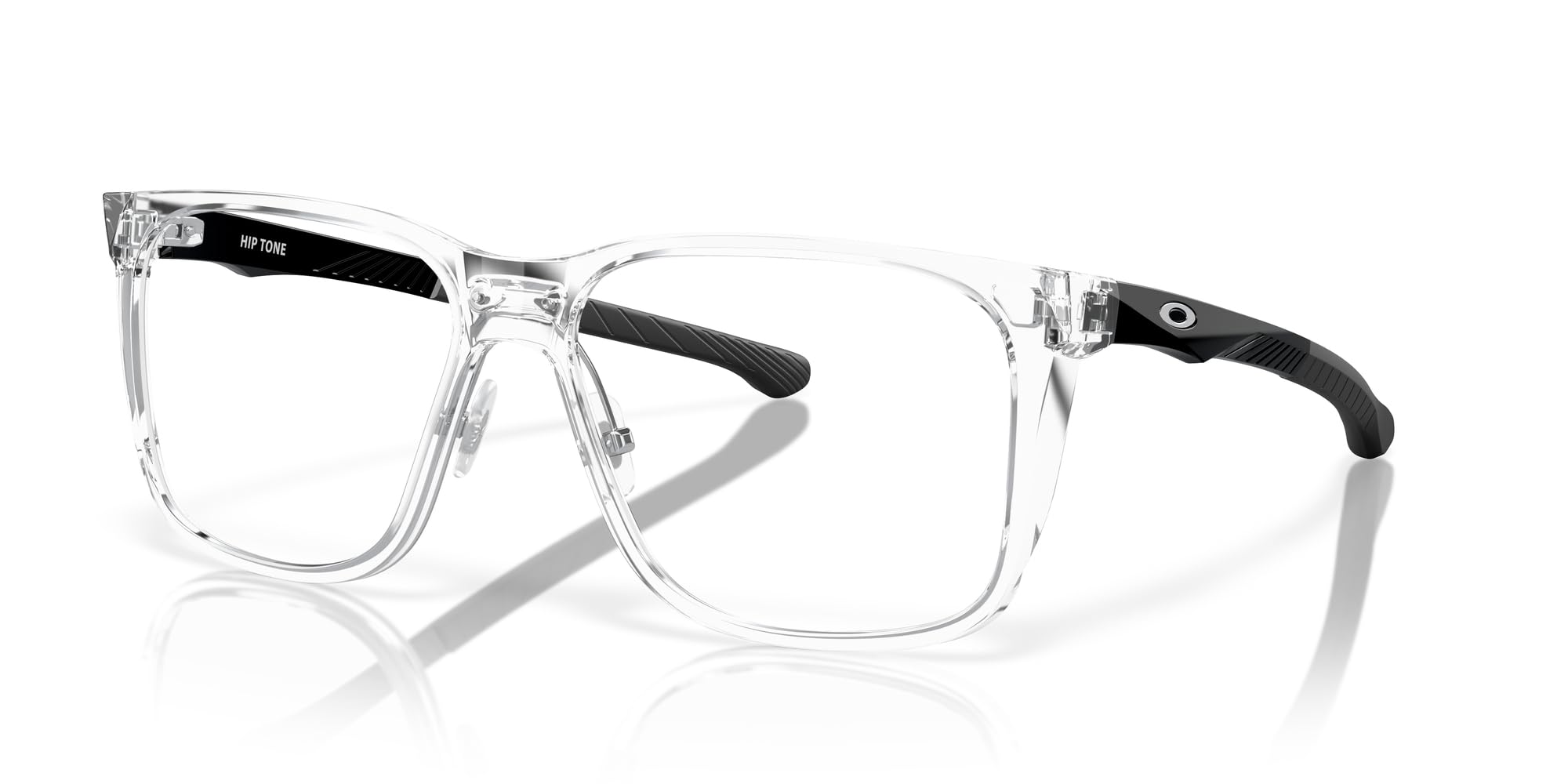 Oakley Męskie kwadratowe oprawki na okulary na receptę Ox8182 Hip Tone, Polerowany przezroczysty/demo obiektyw, 60 mm