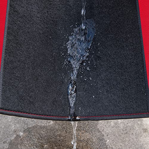 image for CAR PASS Waterproof Universal Faux Leather 3Row Car Floor Mats, Red Ca