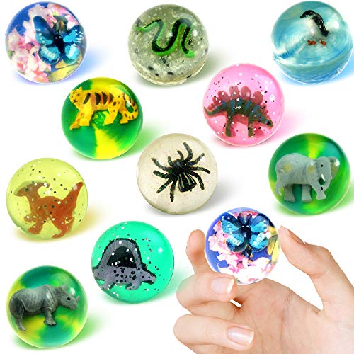 German Trendseller® - 6 x Große Springbälle - Tiere - Mix ? Gratis Tier in Jedem Ball ? Kindergeburtstag Mix ? Super Sprungkraft ? 6 Stück