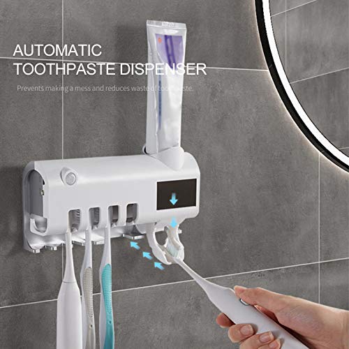 DECDEAL Toothbrush Sanitizer Intelligent Photocatalyst Escova de dente Sanitizer montado na parede S