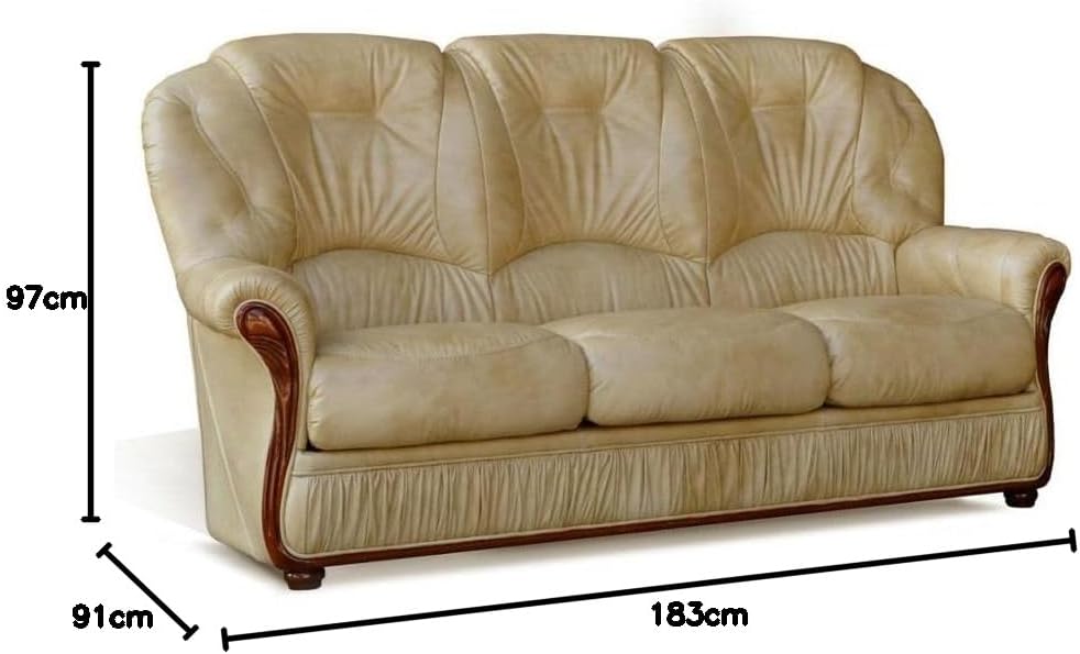 Side view of the Vente-unique Daphne 3-seater sofa