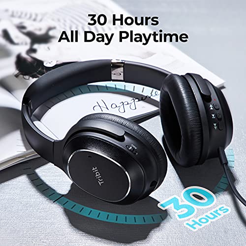 Tribit 32Db Active Noise Cancelling Headphones, Qualcomm Qcc3003 Chip Wireless Headphones With Cvc8.0 Mic, Over-Ear Bluetooth Headphones, Hifi Sound, Deep Bass For Travel, Office, Connect To 2 Devices #TOP4