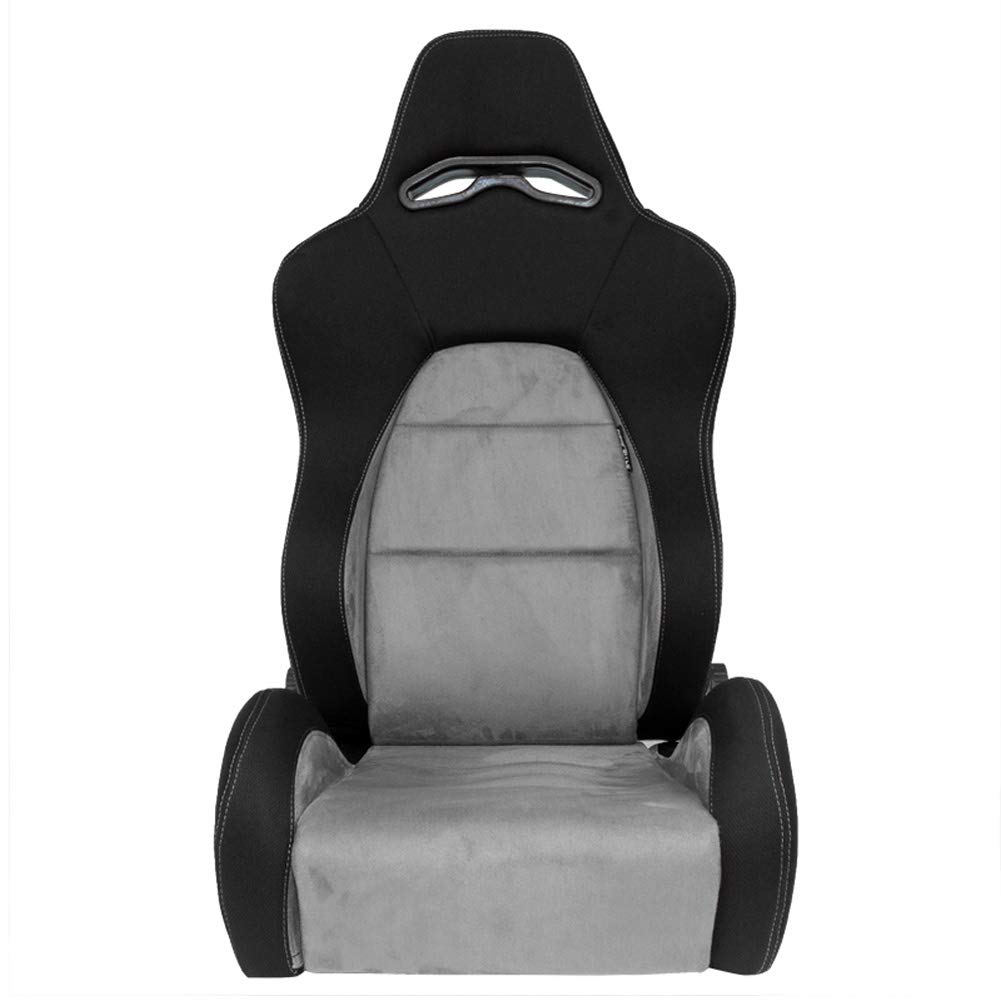 AUTO-STYLE Sportsitze 'Eco Soft' - Schwarz/Grau - Doppelseitig Verstellbare Rückenlehne - inkl. Laufschienen