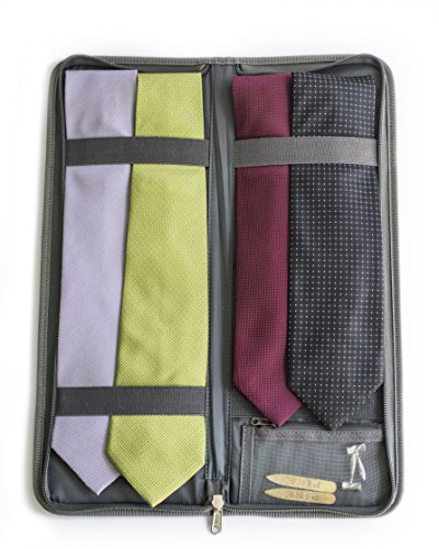 Leantravel Tie Case Organizer For Travel With Storage Bag For Cufflinks, Color Grey #TOP7