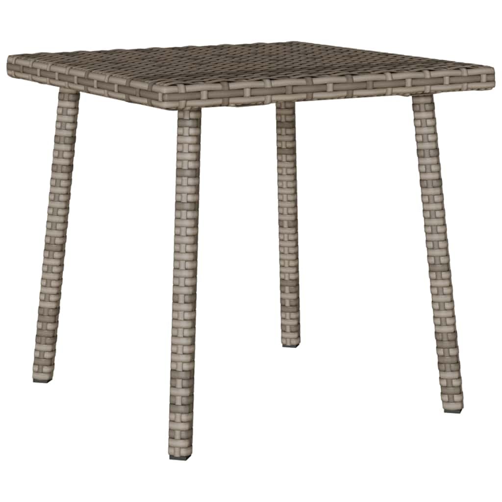 Tavolino da giardino rettangolare in polyrattan, 40 x 40 x 37 cm, colore grigio