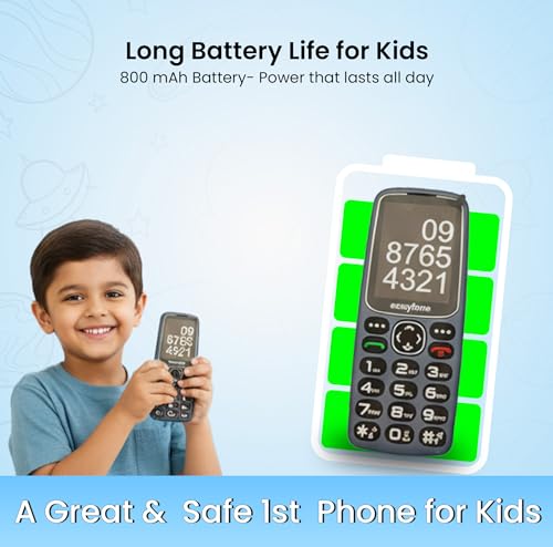 Image of Easyfone Marvel+ 2.4 inch Safety Mobile Phone for Kids | Get Calls from Known Contacts only I No Internet | Dedicated SOS Emergency Button I Photo Speed dial I Customisable menu I 2 yr Warranty.