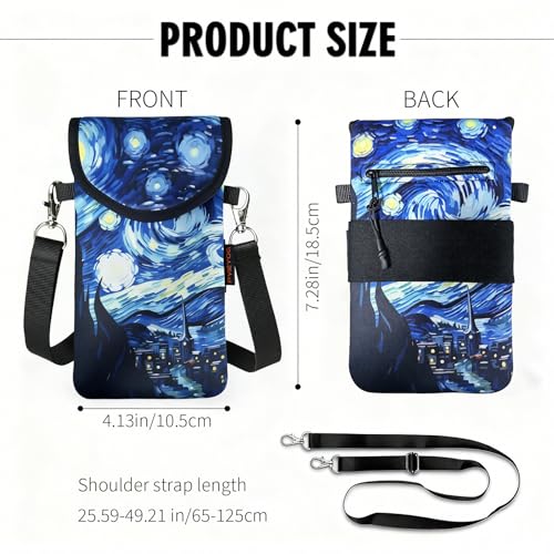 Image of Neoprene Phone Sleeve Pouch Case Bag for Men Women w /Crossbody Strap /Neck Lanyard for iPhone 17 /16 /15 /14 Pro Max, Samsung S25，Pixel 10