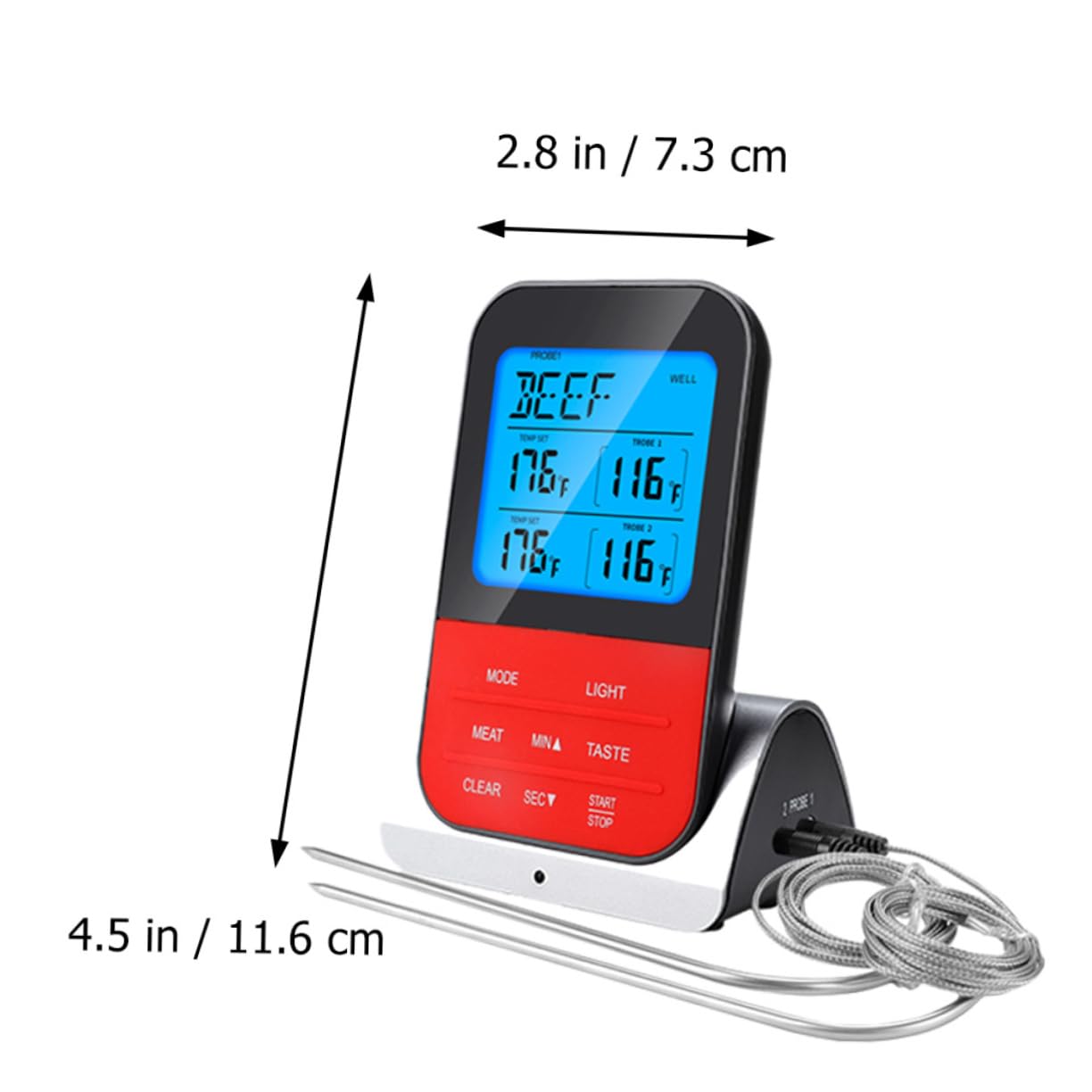 Cabilock Thermomètre Alimentaire Nourriture Viande Thermomètre Digital Numérique Cuisson De La Viande Un Barbecue Thermomètre à Viande Sucre Gril Cuisine Café Électronique Acier Inoxydable