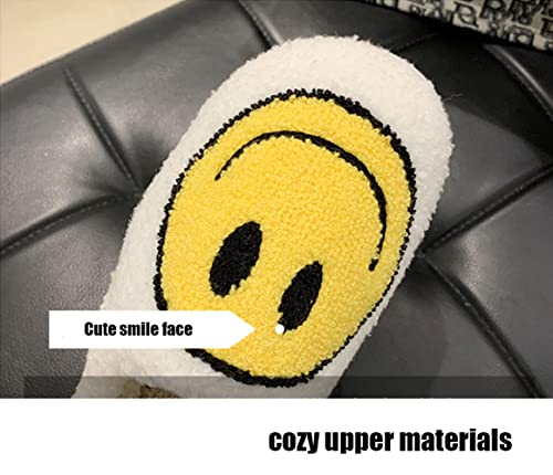 Cute Smile Face Plush Slipper Warm Winter Fleece Home Slip-on Shoes for Family Members3