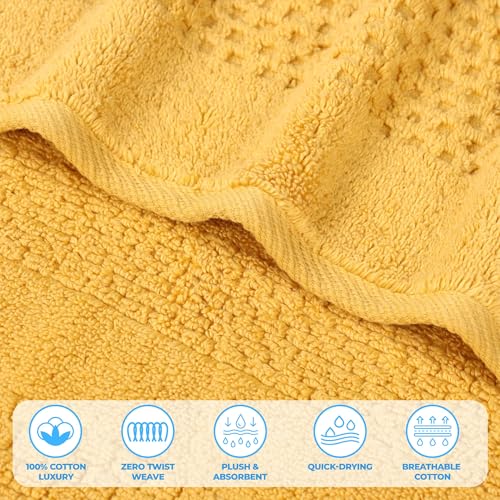 Draps de bain en coton de poids moyen texture peluche or - 6