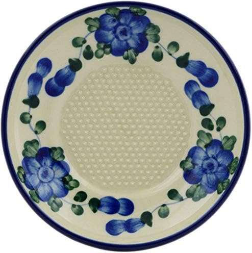 Authentic Polish Pottery Mincer in Blue Poppies Design