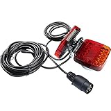 AOHEWEI Magnetische LED Anhänger Rückleuchten Set 12V Verkabelt Bremsleuchte für LKW Anhängerbeleuchtung mit Magnet, 7,5 m Kabel und 7 Polig Stecker für Anhänger, Wohnwagen oder LKW