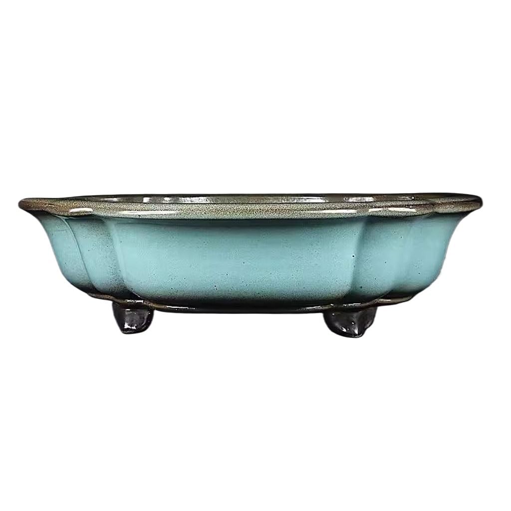 Gelasige One Color Flower Pots Plant Pots 19In Purple Clay Color Glaze Bonsai Flower Pots Handmade Light Green Glaze Flower Pots Fruits And Trees Green Plant Pots Outdoor Flower Pots