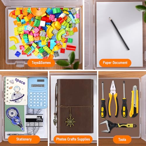 Boîte de rangement pour projets A4 en plastique transparent rigide - 5