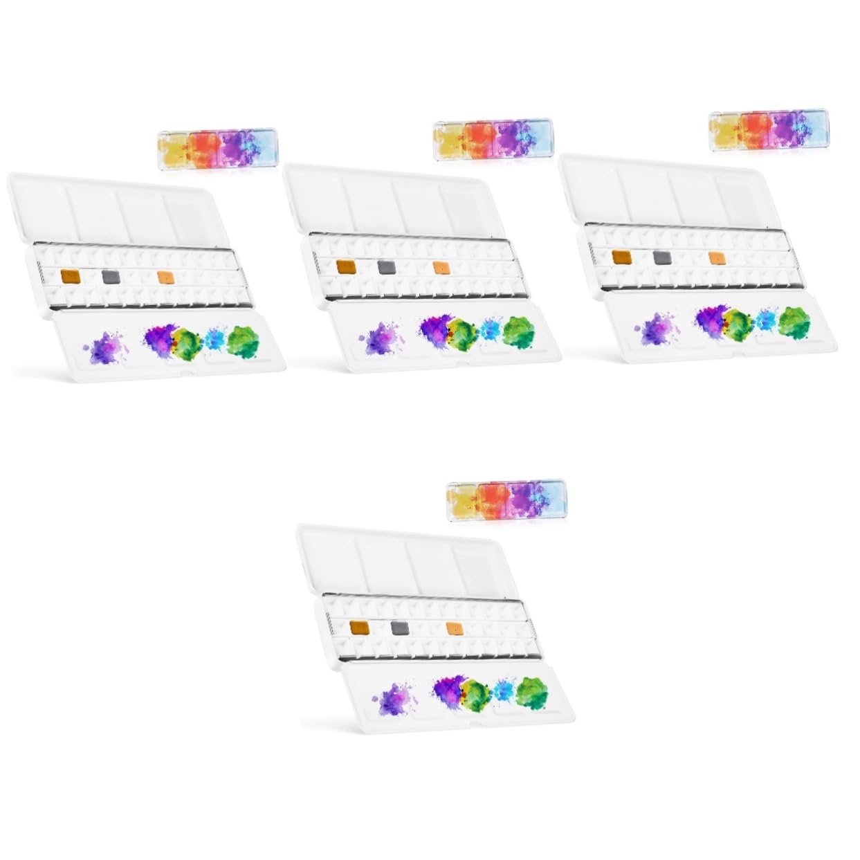 4 Pièces Boîte de Palette d'aquarelle Vide Palette de Couleur Palette de Peinture Vide Palette Aquarelle boîte Vide Plateau de mélange de Peinture palettes d'aquarelle Le Fer