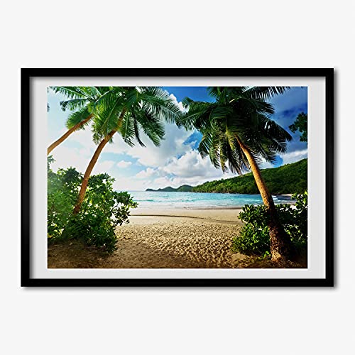 Cadre MDF 70x50 cm Palmiers Sur La Plage Tulup Tableau Photo Deco