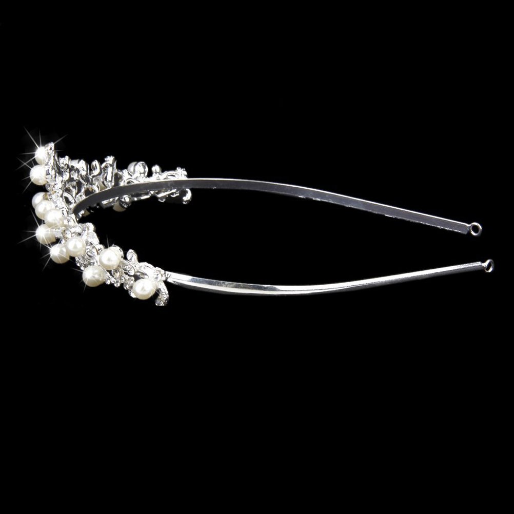 Diadem Krone Hochzeit Haarband Stirnband Haarreif Kristall Perle Brautschmuck