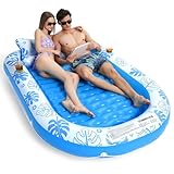 Inflatable Tanning Pool Lounger Float with Cervical Pillow - Pool Floats Adult for Sunbathing, Backyard, Pool Party - Inflate Ball Pit for Babies - Kids Swimming Pool Bed (SkyBlue-XL(80' x 56'))