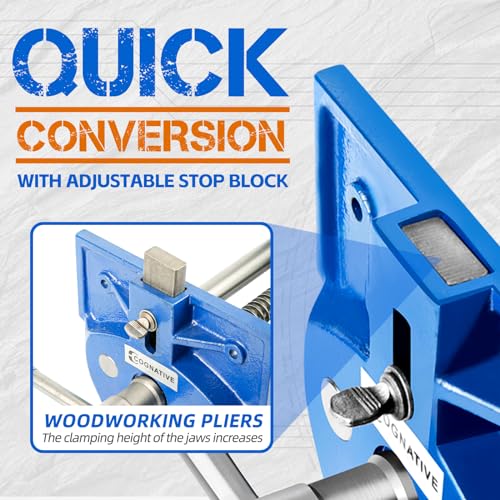 Image of 7 Inch Woodworking Vise, Heavy-Duty Cast Iron Wood Working Vise Quick Release Lever for Workshop and Home Use