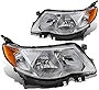 DNA Motoring HL-OH-SFOR09-CH-AM Chrome Housing Amber Corner Headlights Replacement For 09-13 Forester