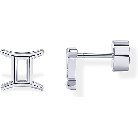 PAVOI 14K Gold Plated 925 Sterling Silver Posts Zodiac Sign Flat Back Earring Studs | Birthday Gift for Women | Astrology Earring Pair