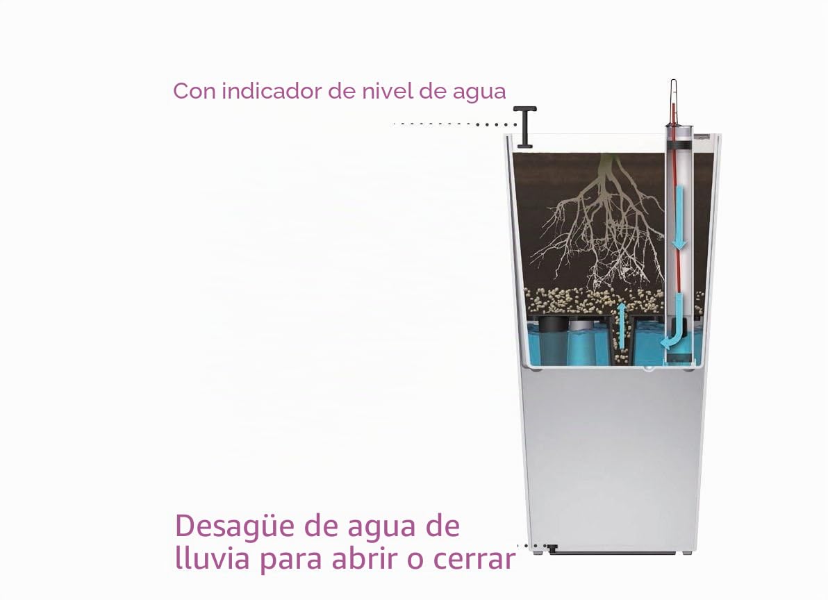 Dehner Elise – Maceta con Sistema de autorriego, plástico, Aprox. 47 x 25 x 25 cm, Color Blanco