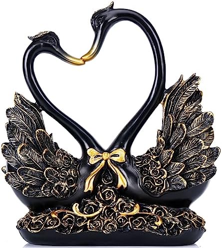 2Pcs Swan Crown Cake Toppers - Silver Plastic Swan Figurines For Wedding & Birthday Decor