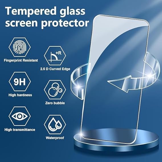Image of Military-Grade Tempered Glass for Vivo Y400 Pro, 9H Hardness, Edge-to-Edge Coverage, Bubble-Free Easy Install