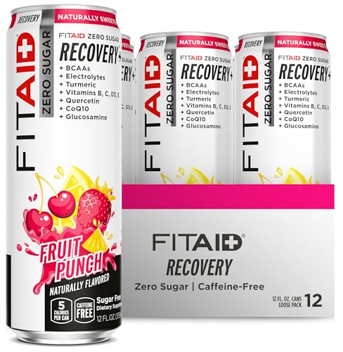 Image of LifeAid Fitaid Recovery Drink, Fruit Punch, Zero Sugar, Vegan, Kosher, Keto Friendly, Gluten Free, 12 Fluid Ounce (Pack of 12) - Packaging May Vary