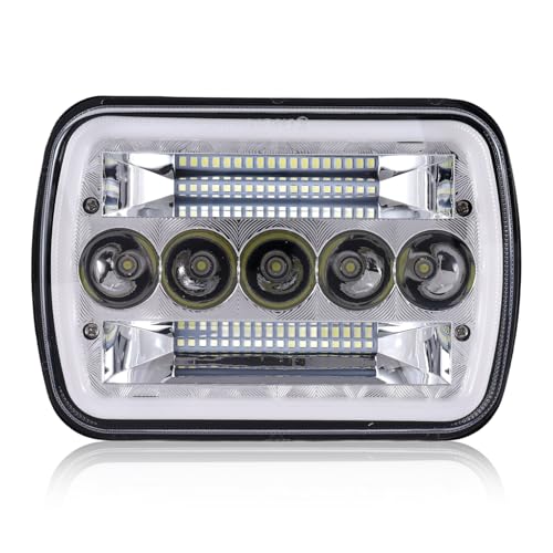 Phare LED 7X6 pour YJ et XJ avec faisceau Hi-Lo et DRL intégré