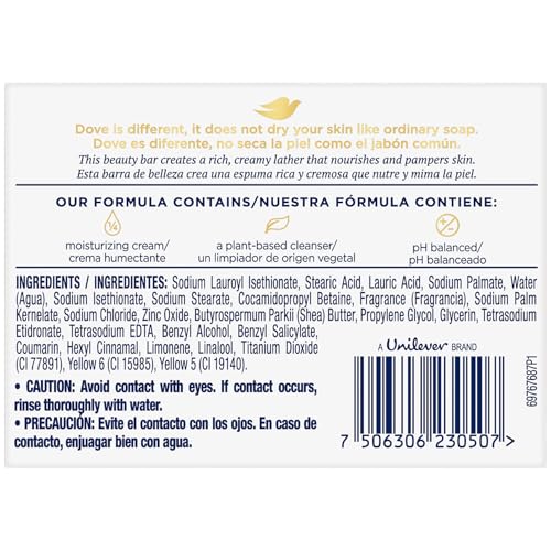 Dove Soap, Shea Butter & Vanilla, 2-Pack – Pampering Beauty Bar, 3-in-1 Face, Body, and Hand Soap Bar, 4.75 Oz Ea - Image 3