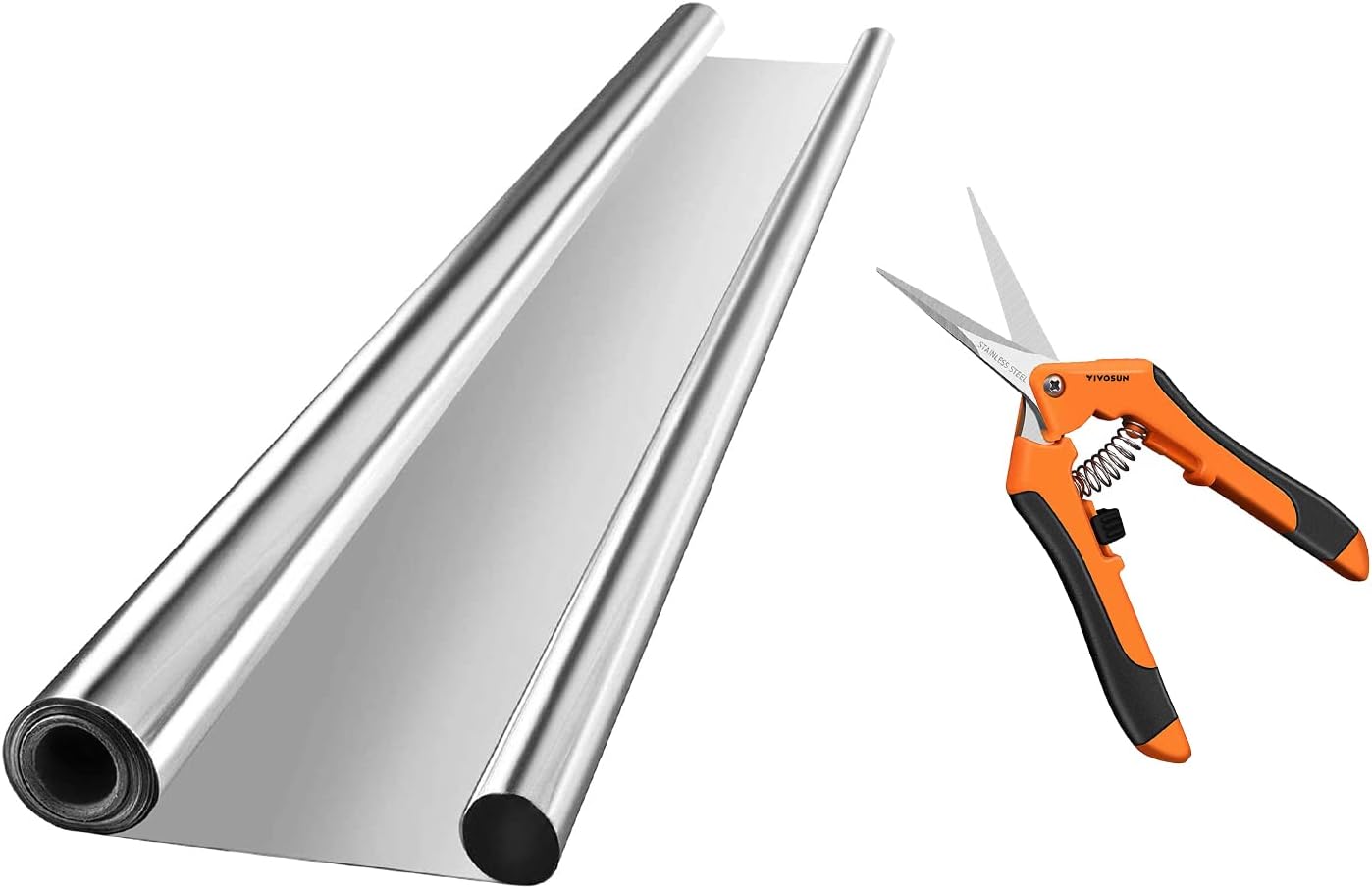 VIVOSUN Horticulture Highly Reflective Mylar Film Roll 4FT X 100FT 2 Mil,and 6.5 Inch Gardening Hand Pruning Shear