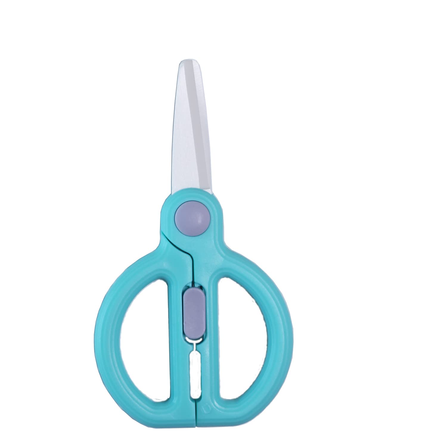 Ceramic Scissors for Babies, Portable Baby Scissors, Children Safety Food Cutter, with Blade Cover and Travel Case (GREEN)