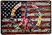 ERLOOD USA Peace Free Nowar Flag I Love America Retro Vintage Tin Sign 12" X 8"